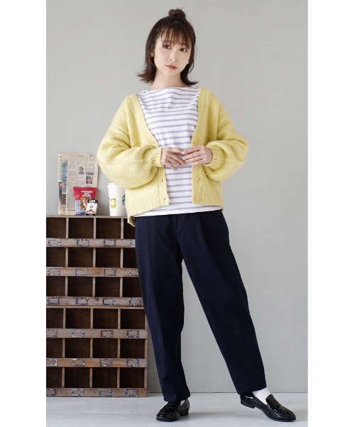 zootie(ズーティー)の「ぽわん袖 モヘアニットカーディガン(カーディガン/ボレロ・レディース・ブラック/グリーン/スモークピンク/イエロー/アイボリー・M)」の14枚目の写真