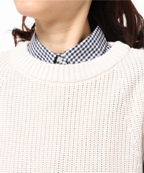 DISCOAT（ディスコート）の「【Discoat】アイレット入りベスト（ニット/セーター・レディース・ライトグレー/ネイビー/アイボリー・ﾌﾘ-）」の8枚目の写真