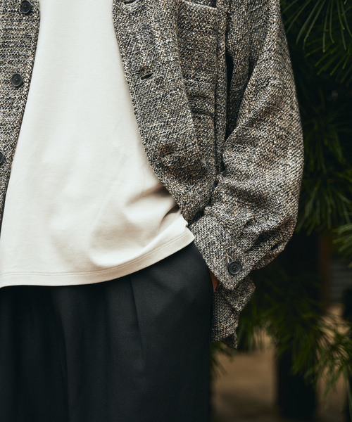 EDIFICE LA BOUCLE（エディフィスラブークル）の「【LA BOUCLE / ラブークル】1タック イージーパンツ（シャークツイード）（その他パンツ・メンズ・ベージュ系その他/ブラック/ブラウン/ネイビー/カーキ・1/2/3）」の17枚目の写真