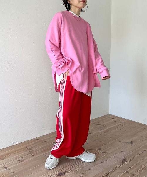 wee9s(ウィークス)の「side line track pants / サイドライントラックパンツ(スウェットパンツ・レディース・ブラック/レッド/ブラウン/ブルー/パープル・FREE/LONG)」の16枚目の写真