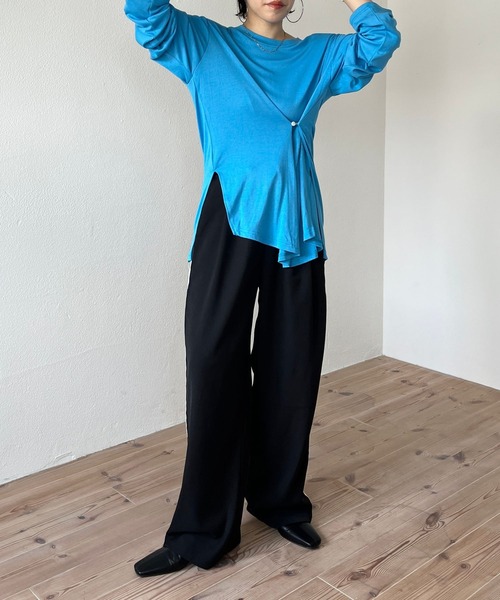 wee9s(ウィークス)の「side line track pants / サイドライントラックパンツ(スウェットパンツ・レディース・ブラック/レッド/ブラウン/ブルー/パープル・FREE/LONG)」の15枚目の写真