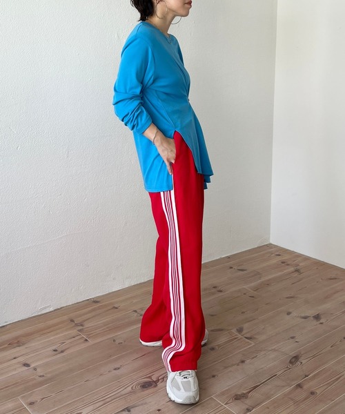 wee9s(ウィークス)の「side line track pants / サイドライントラックパンツ(スウェットパンツ・レディース・ブラック/レッド/ブラウン/ブルー/パープル・FREE/LONG)」の10枚目の写真