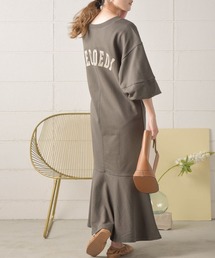 Bab | 【低身長向け・高身長向けサイズあり】ハーフジップロゴスウェットマーメイドフレアワンピース(ワンピース)