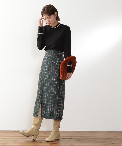 N.（N. Natural Beauty Basic）（エヌエヌナチュラルビューティーベーシック）の「【S Size Line】◆チェックツイードタイトスカート（スカート・レディース・ブラック系その他/グレー系その他/グリーン系その他・SMALL/MEDIUM）」の19枚目の写真