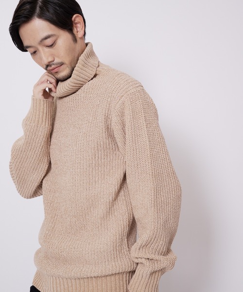 Blue Standard (ブルースタンダード)の「【BLUE STANDARD/ブルースタンダード】ふんわりもちもちのやみつきな触り心地 ふわもちモール 畦編み ウォッシャブル タートルネック セーター ニット(ニット/セーター・メンズ・オフホワイト/ブラック/チャコールグレー/ベージュ・MEDIUM/LARGE/X-LARGE)」の1枚目の写真