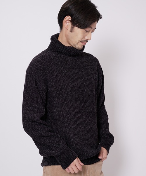Blue Standard (ブルースタンダード)の「【BLUE STANDARD/ブルースタンダード】ふんわりもちもちのやみつきな触り心地 ふわもちモール 畦編み ウォッシャブル タートルネック セーター ニット(ニット/セーター・メンズ・オフホワイト/ブラック/チャコールグレー/ベージュ・MEDIUM/LARGE/X-LARGE)」の22枚目の写真