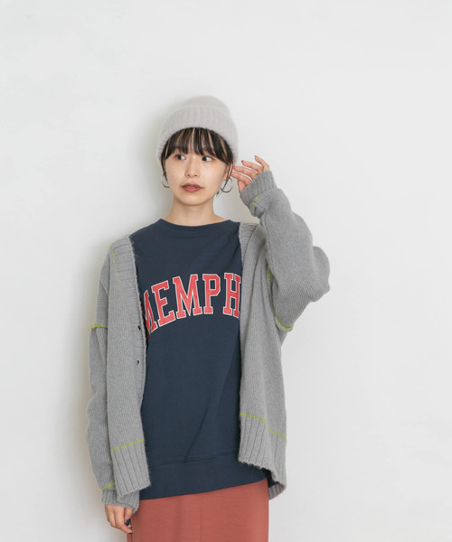 UR Lab.（アーバンリサーチラボ）の「配色ステッチルーズカーディガン（カーディガン/ボレロ・レディース・グレー/オフホワイト/ブラウン・FREE）」の20枚目の写真