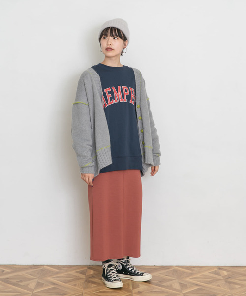 UR Lab.（アーバンリサーチラボ）の「配色ステッチルーズカーディガン（カーディガン/ボレロ・レディース・グレー/オフホワイト/ブラウン・FREE）」の21枚目の写真