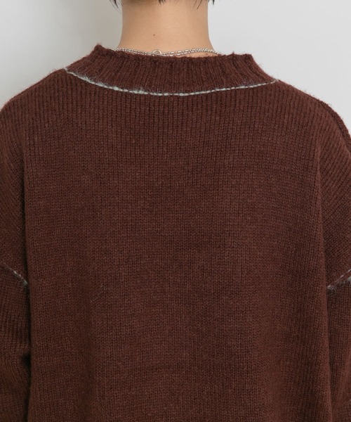 UR Lab.（アーバンリサーチラボ）の「配色ステッチルーズカーディガン（カーディガン/ボレロ・レディース・グレー/オフホワイト/ブラウン・FREE）」の5枚目の写真