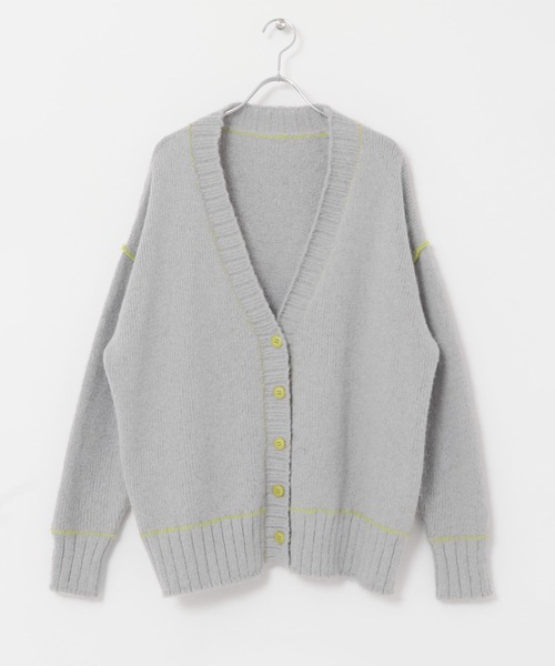 UR Lab.（アーバンリサーチラボ）の「配色ステッチルーズカーディガン（カーディガン/ボレロ・レディース・グレー/オフホワイト/ブラウン・FREE）」の9枚目の写真