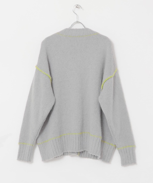 UR Lab.（アーバンリサーチラボ）の「配色ステッチルーズカーディガン（カーディガン/ボレロ・レディース・グレー/オフホワイト/ブラウン・FREE）」の10枚目の写真