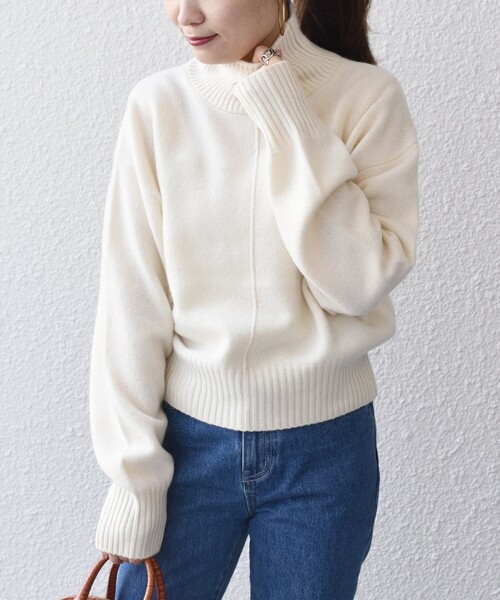 SHIPS(シップス)の「*〈手洗い可能〉ウールカシミヤ センターシームタートルネック◇(ニット/セーター・レディース・ライトグレー/ブラック/レッド/オフホワイト/ライトグリーン・ONE SIZE)」の11枚目の写真
