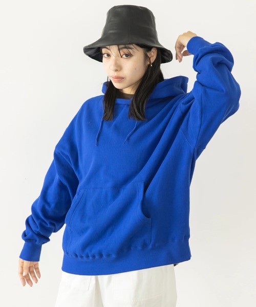 koe（コエ）の「ヴィンテージライクジェンダーレス裏起毛パーカー（パーカー・レディース・カーキ/ブルー/アイボリー/チャコールグレー・M/L/S）」の4枚目の写真