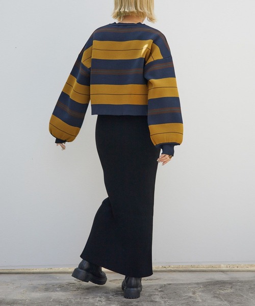 PBLIM（ページボーイリム）の「PAGEBOYLIM/マルチボーダーニット（ニット/セーター・レディース・グリーン系その他/ブラウン系その他/イエロー系その他・FREE）」の21枚目の写真