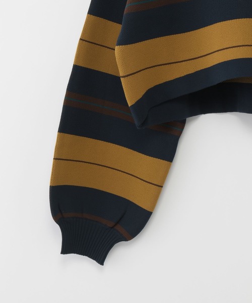 PBLIM（ページボーイリム）の「PAGEBOYLIM/マルチボーダーニット（ニット/セーター・レディース・グリーン系その他/ブラウン系その他/イエロー系その他・FREE）」の8枚目の写真