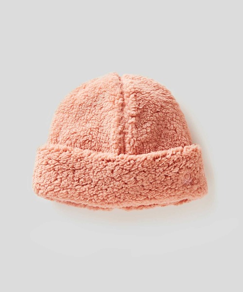 BENETTON (UNITED COLORS OF BENETTON)（ベネトンユナイテッドカラーズオブベネトン）の「キッズ刺繍ロゴ入りフリースハット・帽子B（ハット・キッズ・ネイビー/ピンク・SMALL/MEDIUM）」の2枚目の写真