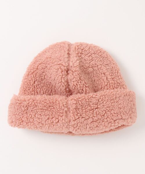 BENETTON (UNITED COLORS OF BENETTON)（ベネトンユナイテッドカラーズオブベネトン）の「キッズ刺繍ロゴ入りフリースハット・帽子B（ハット・キッズ・ネイビー/ピンク・SMALL/MEDIUM）」の3枚目の写真