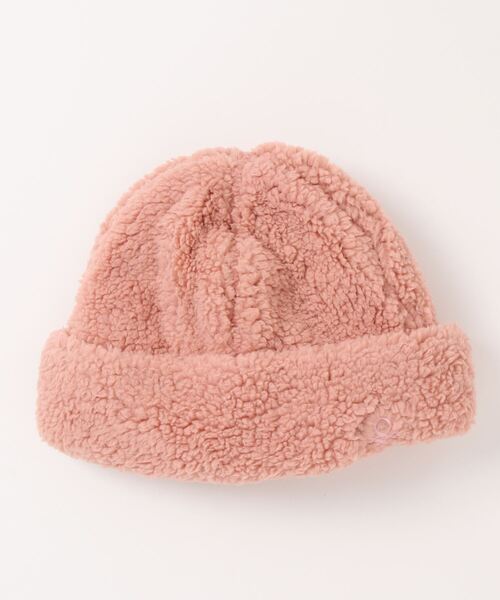 BENETTON (UNITED COLORS OF BENETTON)（ベネトンユナイテッドカラーズオブベネトン）の「キッズ刺繍ロゴ入りフリースハット・帽子B（ハット・キッズ・ネイビー/ピンク・SMALL/MEDIUM）」の4枚目の写真