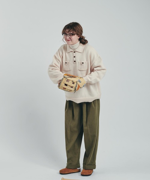 MUHET(ミュエータ)の「アソートストレートパンツ(スラックス・レディース・カーキ/チャコールグレー/ブラウン・SMALL/MEDIUM/X-LARGE)」の6枚目の写真