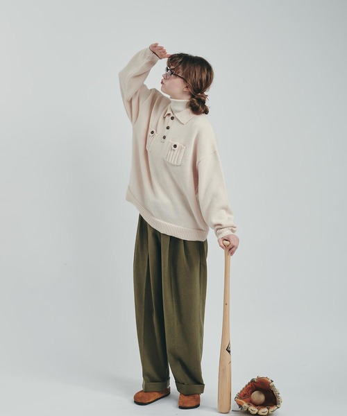 MUHET(ミュエータ)の「アソートストレートパンツ(スラックス・レディース・カーキ/チャコールグレー/ブラウン・SMALL/MEDIUM/X-LARGE)」の9枚目の写真