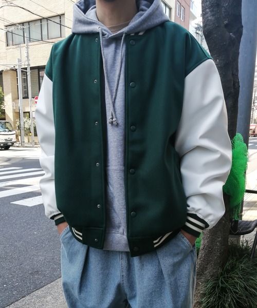 Starting Over(スターティングオーバー)の「ポリメルトンスタジャン/レディース メンズ(スタジャン・メンズ・ブラック/グリーン/ネイビー・M/L/XL)」の13枚目の写真