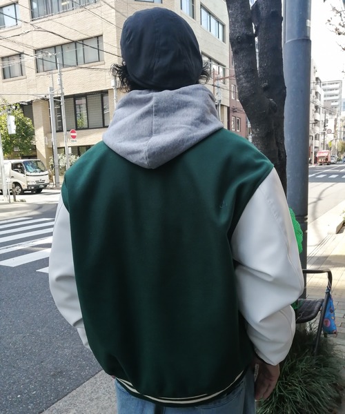 Starting Over(スターティングオーバー)の「ポリメルトンスタジャン/レディース メンズ(スタジャン・メンズ・ブラック/グリーン/ネイビー・M/L/XL)」の14枚目の写真