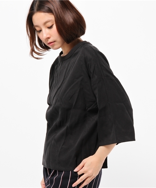 OUTLET（アウトレット）の「【mystic】Omekashi テンセルプルオーバー（シャツ/ブラウス・レディース・オフホワイト/ブラック/ベージュ・FREE）」の5枚目の写真