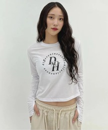 ★DXOH★Logo season semi-warmer crop tee[black]★正規品/人気 ☆DXOH☆Logo season semi-warmer crop tee [charcoal]☆正規品