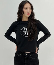 ★DXOH★Logo season semi-warmer crop tee[black]★正規品/人気 DXOH（ディソエイチ）の「A'GEM/9 × .kom『DXOH/ディソエイチ