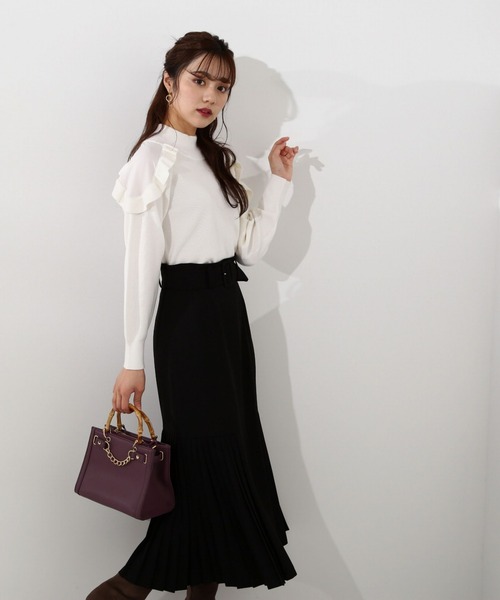 PROPORTION BODY DRESSING（プロポーションボディドレッシング）の「サイドプリーツマーメイド / 1213120109（スカート・レディース・ブルー/ブラック/ベージュ・SMALL/MEDIUM）」の12枚目の写真