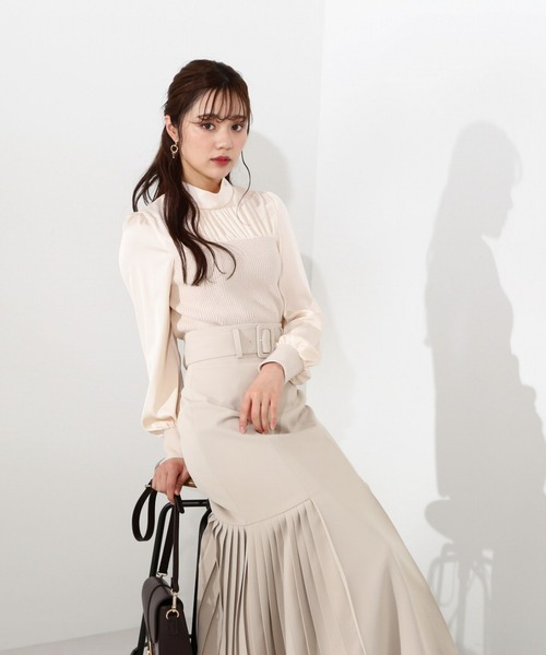 PROPORTION BODY DRESSING（プロポーションボディドレッシング）の「サイドプリーツマーメイド / 1213120109（スカート・レディース・ブルー/ブラック/ベージュ・SMALL/MEDIUM）」の8枚目の写真