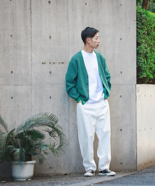 BEAMS（ビームス）の「BEAMS / ジグザグ ジャカード カーディガン（カーディガン/ボレロ・メンズ・レッド系その他6/グリーン・M/L/XL/S）」の7枚目の写真