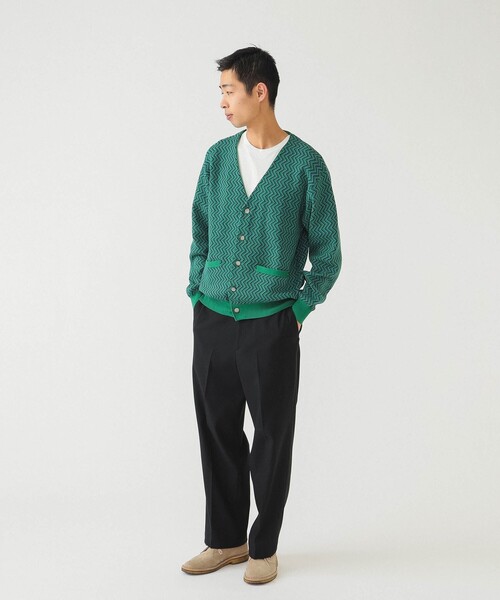 BEAMS（ビームス）の「BEAMS / ジグザグ ジャカード カーディガン（カーディガン/ボレロ・メンズ・レッド系その他6/グリーン・M/L/XL/S）」の12枚目の写真
