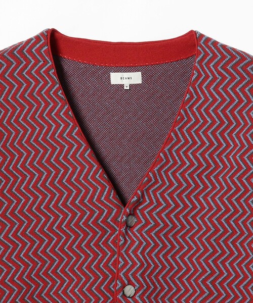 BEAMS（ビームス）の「BEAMS / ジグザグ ジャカード カーディガン（カーディガン/ボレロ・メンズ・レッド系その他6/グリーン・M/L/XL/S）」の17枚目の写真