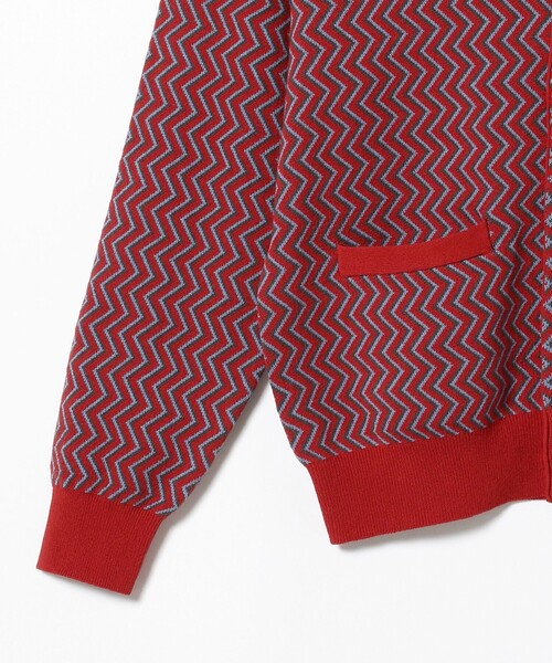 BEAMS（ビームス）の「BEAMS / ジグザグ ジャカード カーディガン（カーディガン/ボレロ・メンズ・レッド系その他6/グリーン・M/L/XL/S）」の18枚目の写真