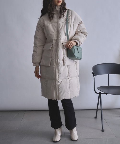 MAISON BREEZE(メゾンブリーズ)の「【MAISON BREEZE】パデッドロングダウン風コート SCCH266(ダウンジャケット/コート・レディース・ブラック/ホワイト/イエロー・FREE)」の18枚目の写真