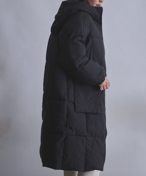 MAISON BREEZE(メゾンブリーズ)の「【MAISON BREEZE】パデッドロングダウン風コート SCCH266(ダウンジャケット/コート・レディース・ブラック/ホワイト/イエロー・FREE)」の5枚目の写真