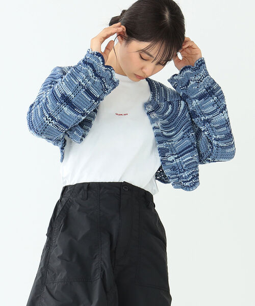BEAMS BOY（ビームスボーイ）の「BEAMS BOY / カスリ ニット カーディガン（カーディガン/ボレロ・レディース・ブルー・ONE SIZE）」の17枚目の写真