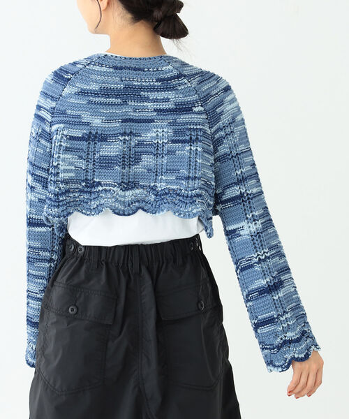 BEAMS BOY（ビームスボーイ）の「BEAMS BOY / カスリ ニット カーディガン（カーディガン/ボレロ・レディース・ブルー・ONE SIZE）」の3枚目の写真