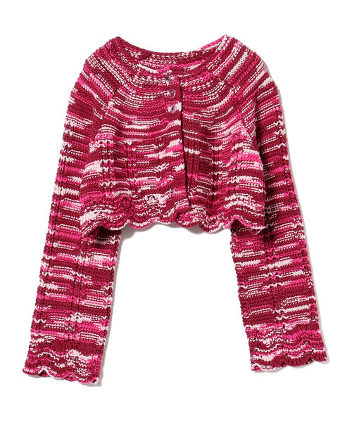 BEAMS BOY（ビームスボーイ）の「BEAMS BOY / カスリ ニット カーディガン（カーディガン/ボレロ・レディース・ブルー・ONE SIZE）」の9枚目の写真