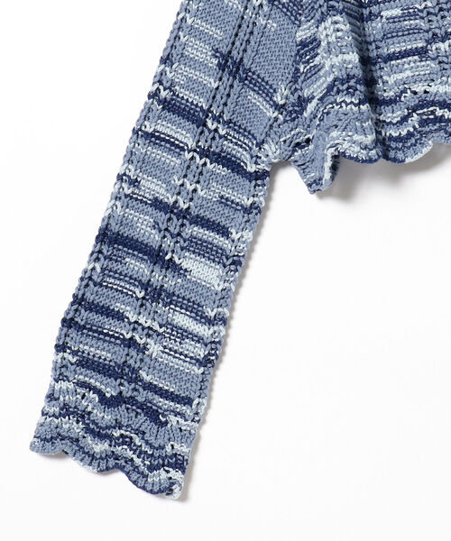 BEAMS BOY（ビームスボーイ）の「BEAMS BOY / カスリ ニット カーディガン（カーディガン/ボレロ・レディース・ブルー・ONE SIZE）」の20枚目の写真