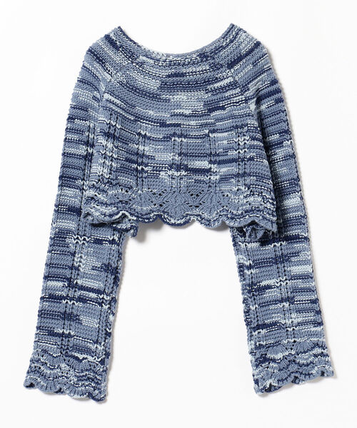 BEAMS BOY（ビームスボーイ）の「BEAMS BOY / カスリ ニット カーディガン（カーディガン/ボレロ・レディース・ブルー・ONE SIZE）」の21枚目の写真