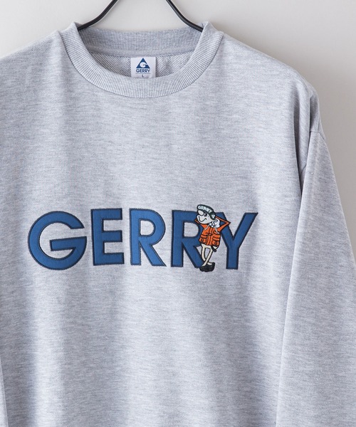 GERRY(ジェリー)の「【GERRY/ジェリー】裏毛 ビッグシルエット バックプリント ブランドロゴ刺繍 クルートレーナー スウェット(スウェット・メンズ・杢グレー/ブルー/アイボリー/ブラック/ホワイト/ダークグリーン・X-LARGE/MEDIUM/LARGE)」の3枚目の写真