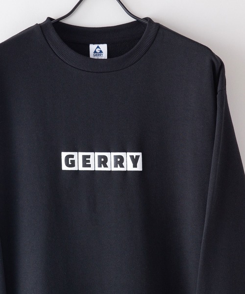GERRY(ジェリー)の「【GERRY/ジェリー】裏毛 ビッグシルエット バックプリント ブランドロゴ刺繍 クルートレーナー スウェット(スウェット・メンズ・杢グレー/ブルー/アイボリー/ブラック/ホワイト/ダークグリーン・X-LARGE/MEDIUM/LARGE)」の2枚目の写真