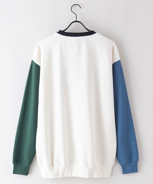 GERRY(ジェリー)の「【GERRY/ジェリー】裏毛 ビッグシルエット バックプリント ブランドロゴ刺繍 クルートレーナー スウェット(スウェット・メンズ・杢グレー/ブルー/アイボリー/ブラック/ホワイト/ダークグリーン・X-LARGE/MEDIUM/LARGE)」の12枚目の写真