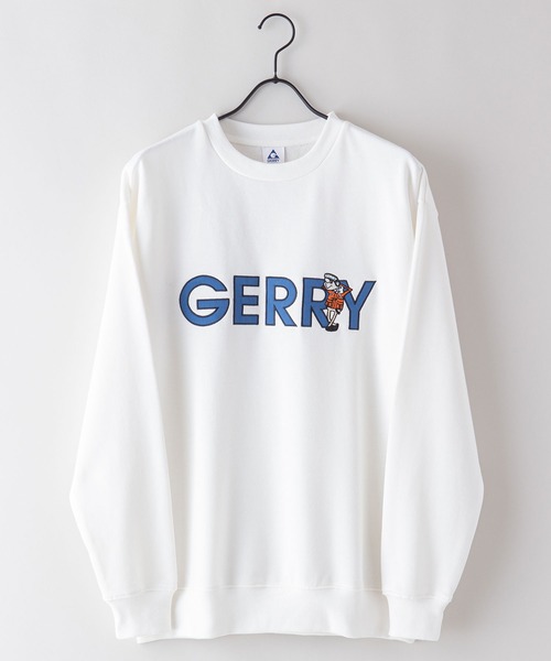 GERRY(ジェリー)の「【GERRY/ジェリー】裏毛 ビッグシルエット バックプリント ブランドロゴ刺繍 クルートレーナー スウェット(スウェット・メンズ・杢グレー/ブルー/アイボリー/ブラック/ホワイト/ダークグリーン・X-LARGE/MEDIUM/LARGE)」の7枚目の写真