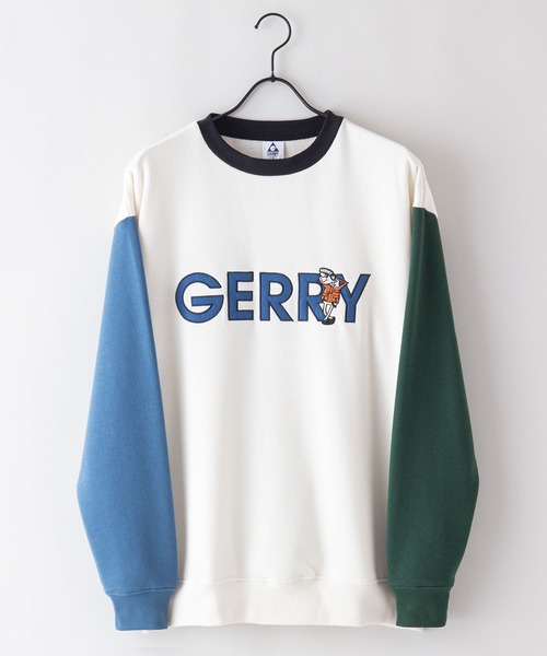 GERRY(ジェリー)の「【GERRY/ジェリー】裏毛 ビッグシルエット バックプリント ブランドロゴ刺繍 クルートレーナー スウェット(スウェット・メンズ・杢グレー/ブルー/アイボリー/ブラック/ホワイト/ダークグリーン・X-LARGE/MEDIUM/LARGE)」の11枚目の写真