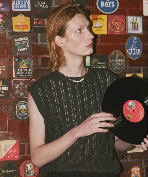 ln fortis（ロンフォルティス）の「ln fortis - シースルーデザインノースリーブ（ベスト・メンズ・ブラウン/チャコールグレー・SMALL/MEDIUM）」の5枚目の写真