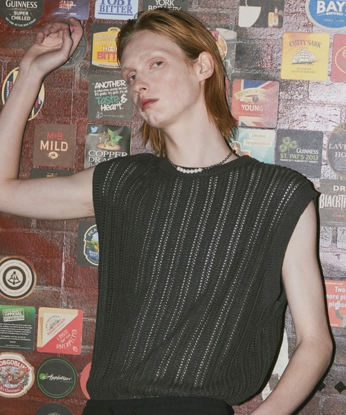 ln fortis（ロンフォルティス）の「ln fortis - シースルーデザインノースリーブ（ベスト・メンズ・ブラウン/チャコールグレー・SMALL/MEDIUM）」の6枚目の写真