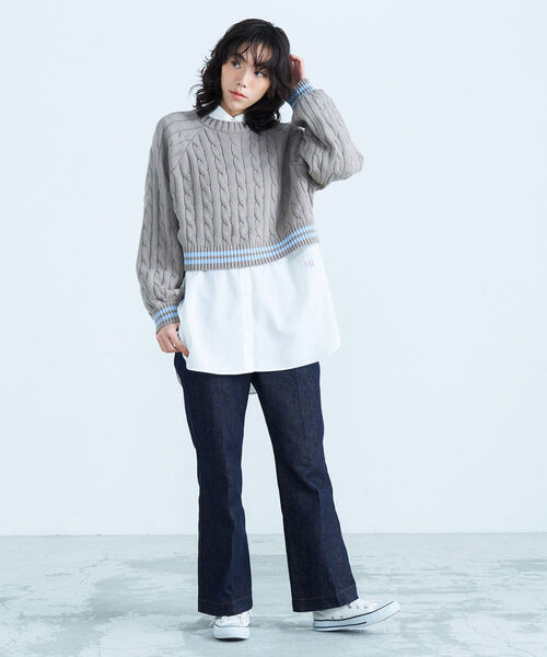 fredy emue（フレディエミュ）の「2WAYケーブル柄ボレロカーディガン（カーディガン/ボレロ・レディース・オフホワイト/ベージュ・38）」の18枚目の写真